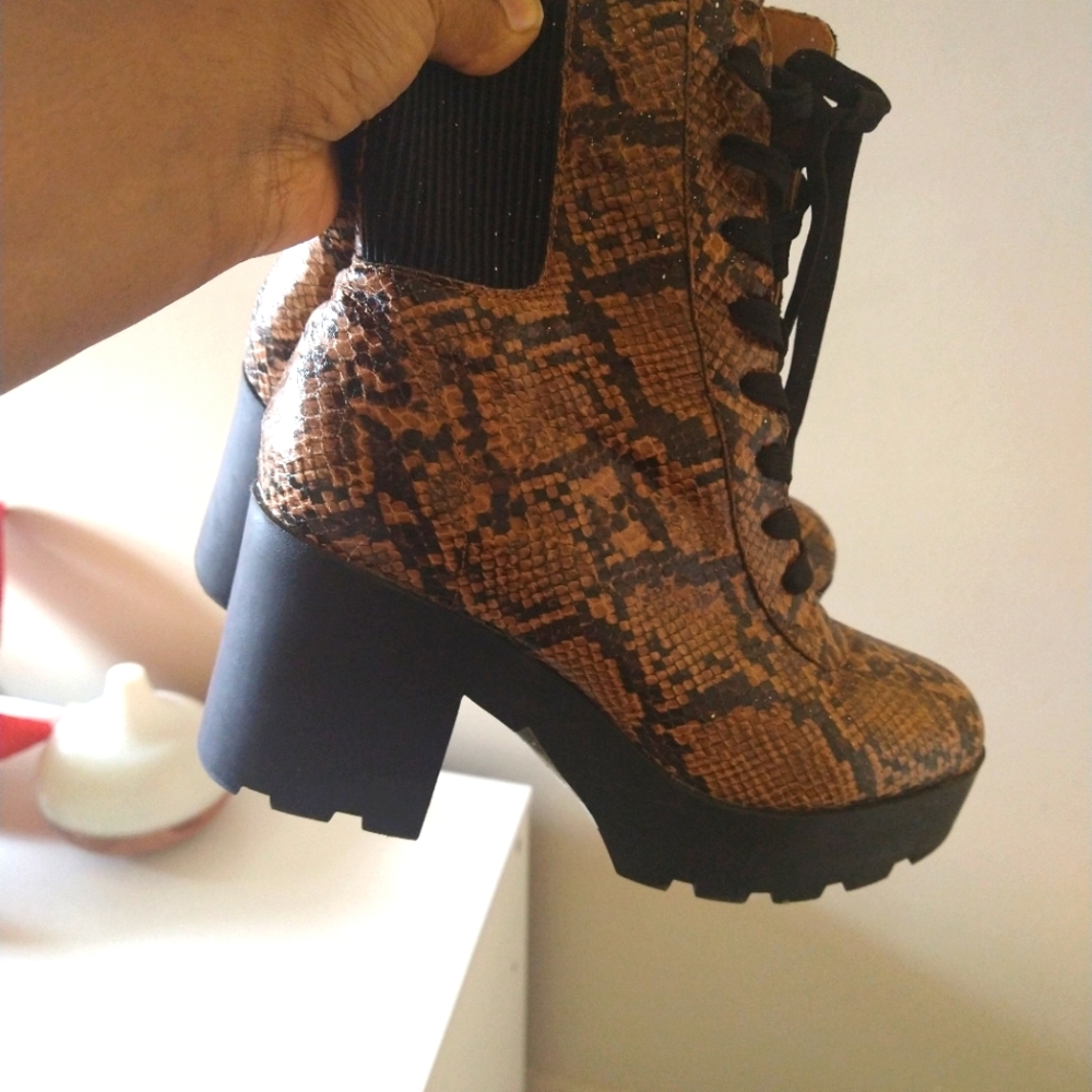 Snake Print / Snake Skin above ankle Boots